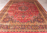 Vintage Mashad Hand-Knotted Wool Persian Rug